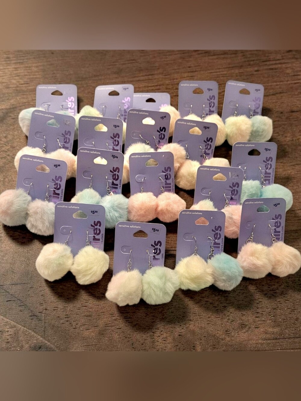 18 Pairs Claire's Sensitive Solutions Pastel Pom Pom Earrings